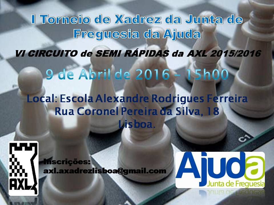 Semana do Xadrez em Torres Vedras com 6ª ronda da Taça da AXL e IV Torneio  Escolar Individual – Associação de Xadrez de Lisboa